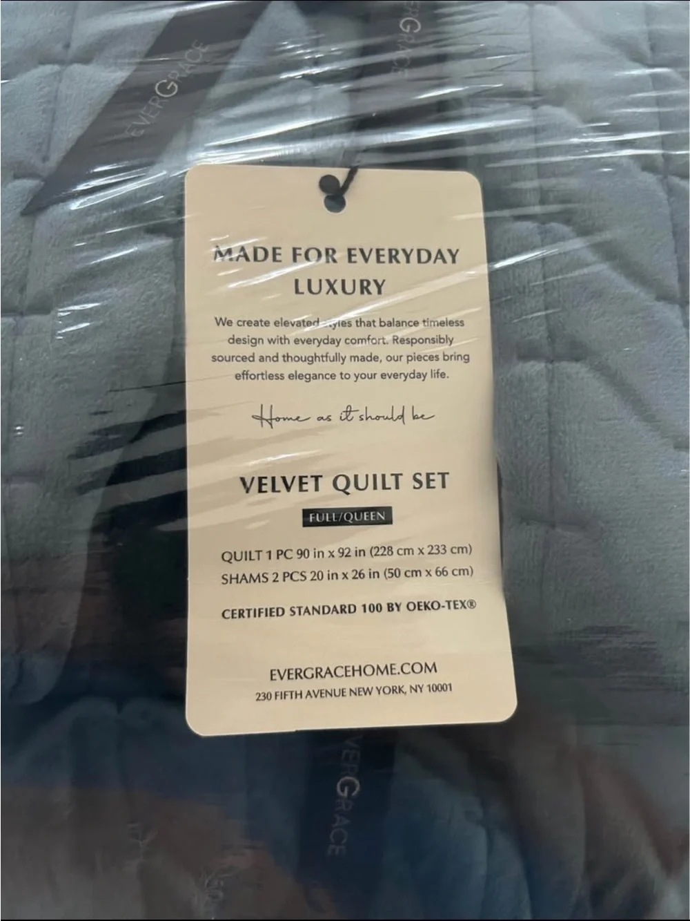 EverGrace Luxury Velvet Quilt Bedding Set Full Queen Size 3 Pieces